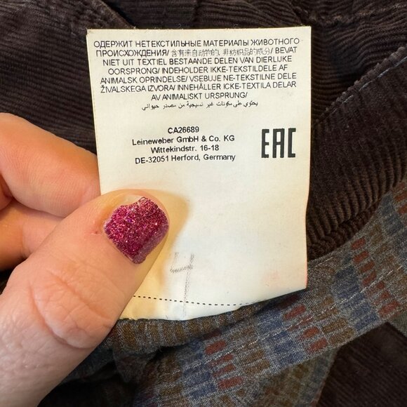 Brax Everest Corduroy Pants Mens Brown Flat Front Stretch Size 38x34 - Picture 6 of 11